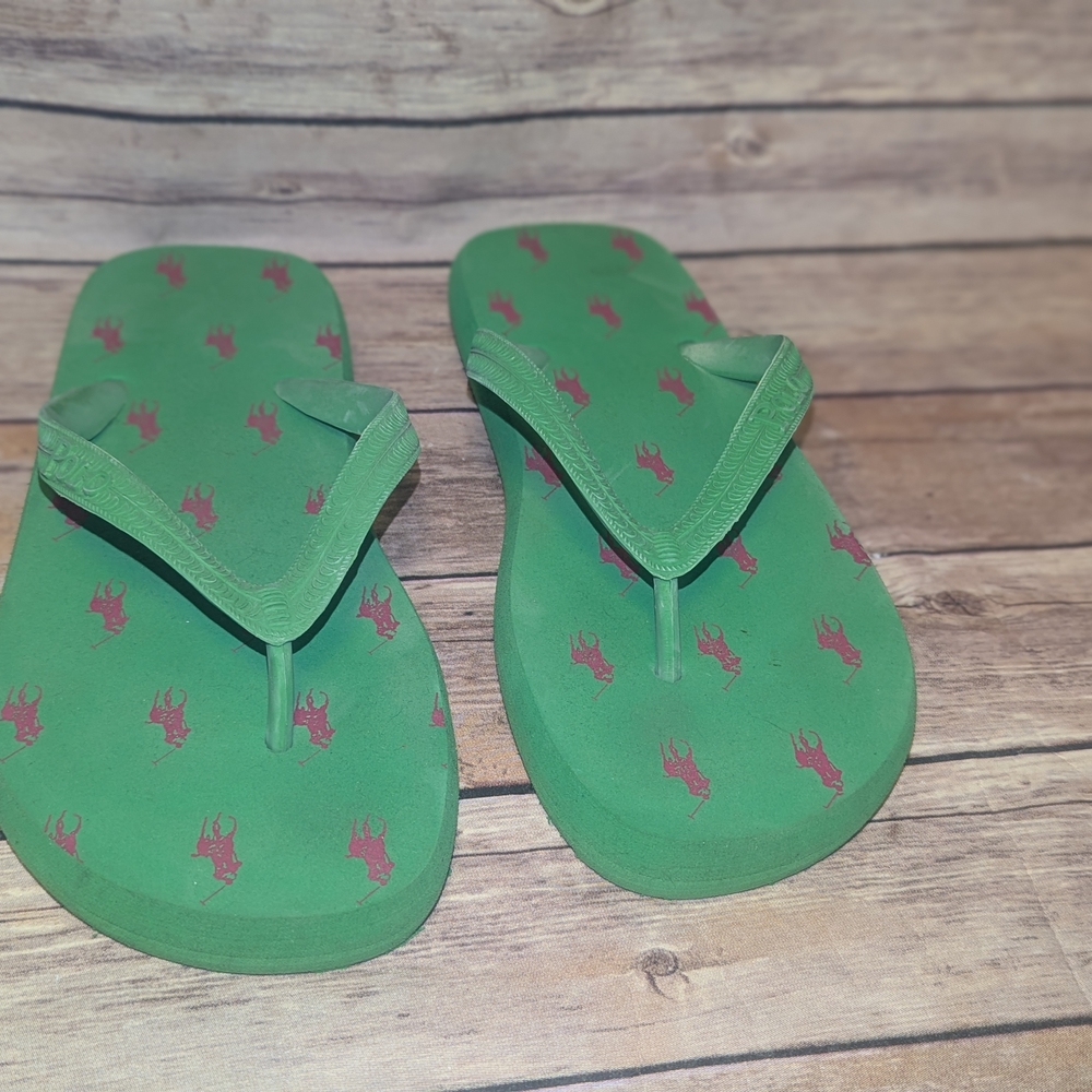 Mint Green Sandals with Pink Lobster Pattern